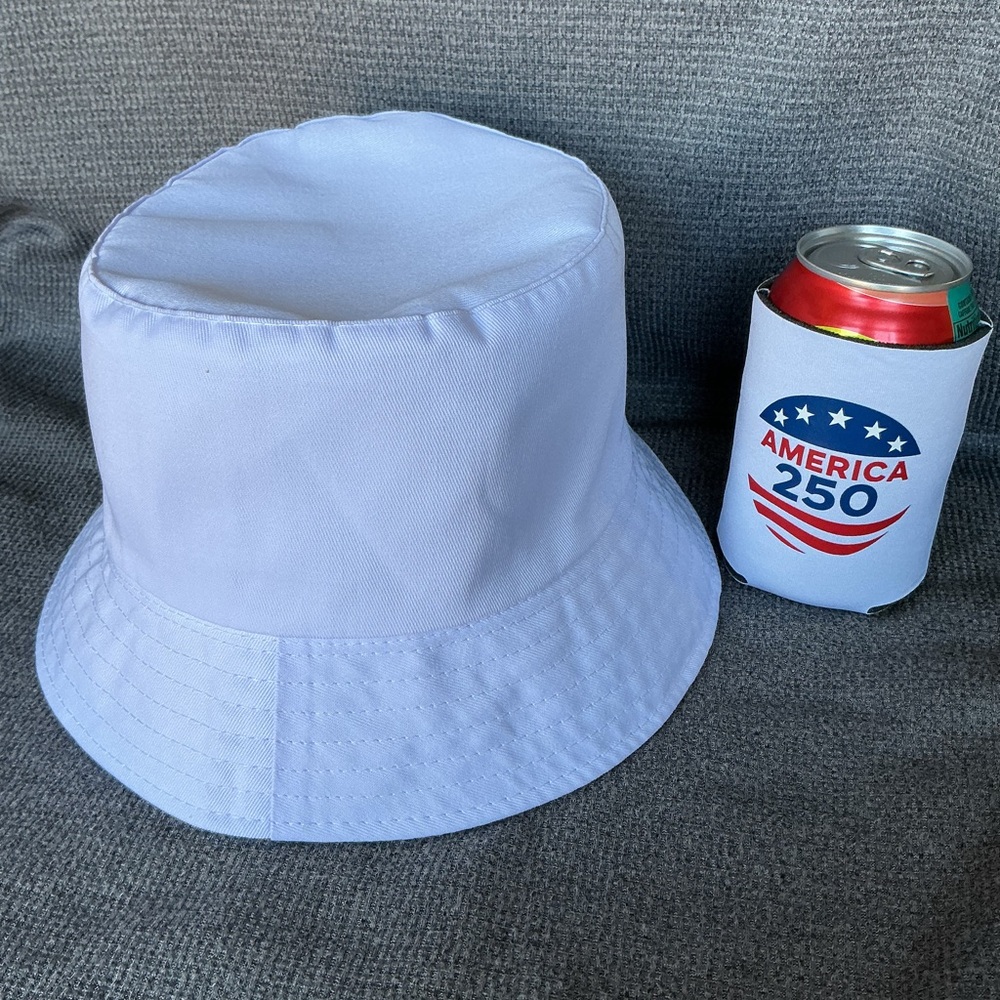 America 250 Bucket Hat & Koozie • USA Semiquincentennial 250th Anniversary Gear - Picture 5 of 8